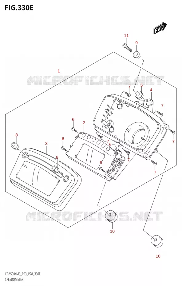 SNELHEIDSMETER (LT-A500XP:M3:P28) Suzuki QUAD 500 KINGQUAD 2023  LT-A500X M3 (P03,P28,P33)