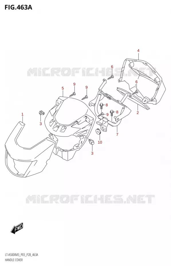 STUUR KUIP Suzuki QUAD 500 KINGQUAD 2023  LT-A500X M3 (P03,P28,P33)