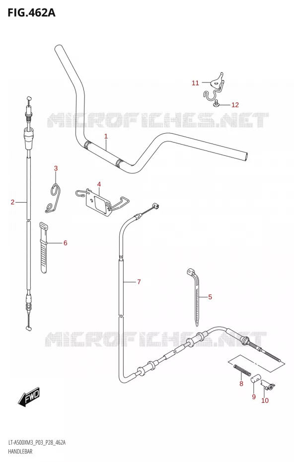 STUUR (LT-A500X:M3:P03) Suzuki QUAD 500 KINGQUAD 2023  LT-A500X M3 (P03,P28,P33)
