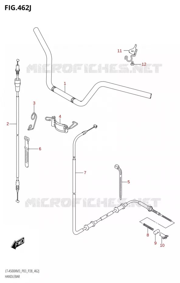 STUUR (LT-A500XPZ:M3:P33) Suzuki QUAD 500 KINGQUAD 2023  LT-A500X M3 (P03,P28,P33)