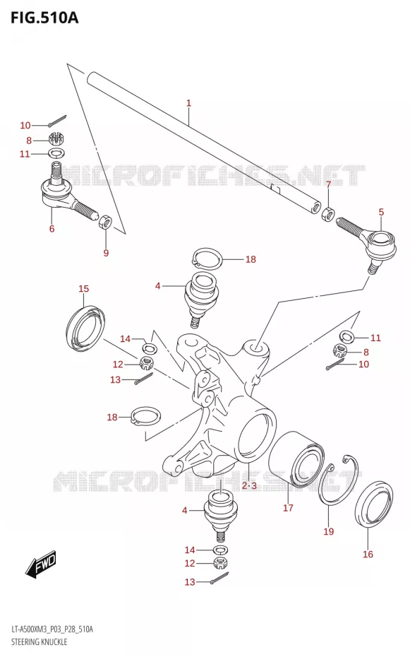 STUURINRICHTINGS - HUB Suzuki QUAD 500 KINGQUAD 2023  LT-A500X M3 (P03,P28,P33)
