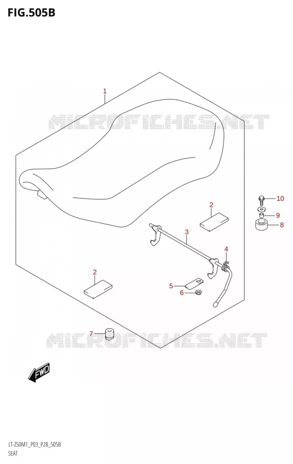 SEAT (P28) Suzuki QUAD 50 QUADSPORT 2021  LT-Z50 M1 (P03 / P28)
