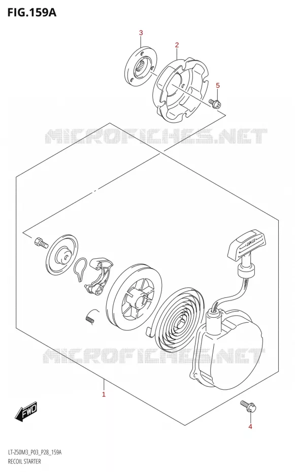 TERUGLOOPSTARTER Suzuki QUAD 50 QUADSPORT 2023  LT-Z50 M3 (P03 / P28)