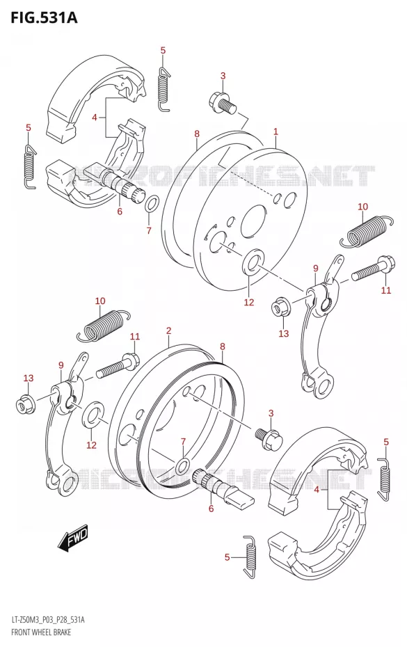 VOOR REM Suzuki QUAD 50 QUADSPORT 2023  LT-Z50 M3 (P03 / P28)