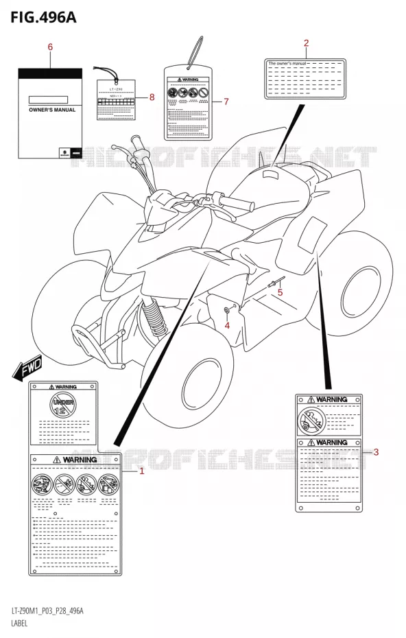 ETIKET (LT-Z90:M1:P03) Suzuki QUAD 90 QUADSPORT 2021  LT-Z90 M1 (P03,P28)