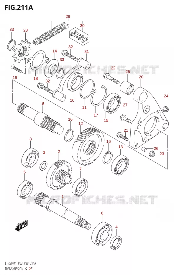 TRANSMISSION (2) Suzuki QUAD 90 QUADSPORT 2021  LT-Z90 M1 (P03,P28)