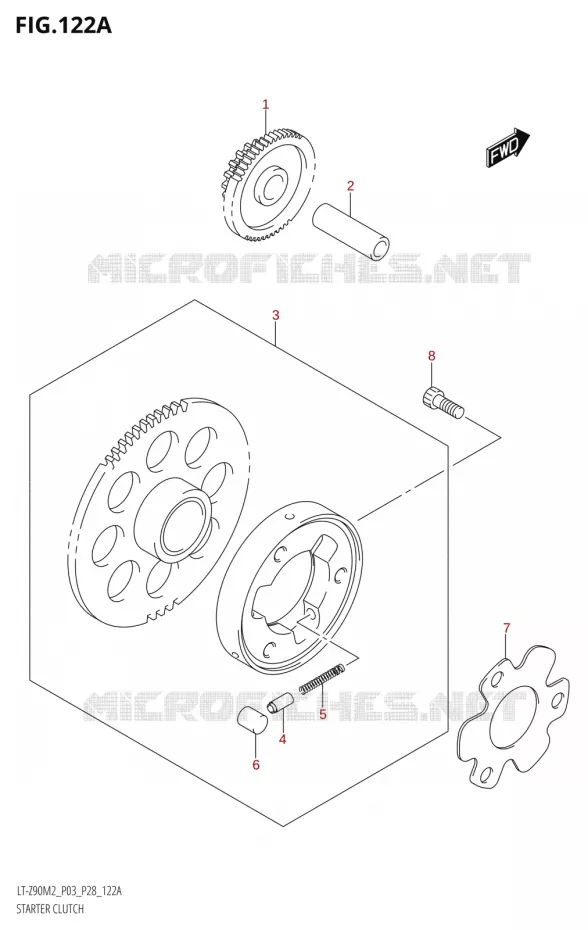 STARTMOTOR KOPPELINGS Suzuki QUAD 90 QUADSPORT 2022  LT-Z90 M2 (P03,P28)