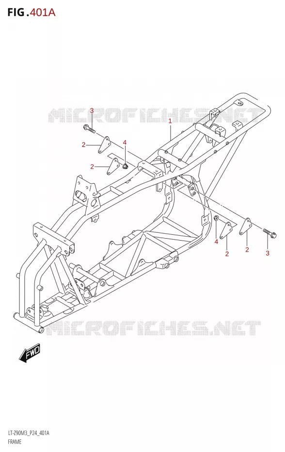 FRAME Suzuki QUAD 90 QUADSPORT 2023  LT-Z90 M3 (P03,P28)