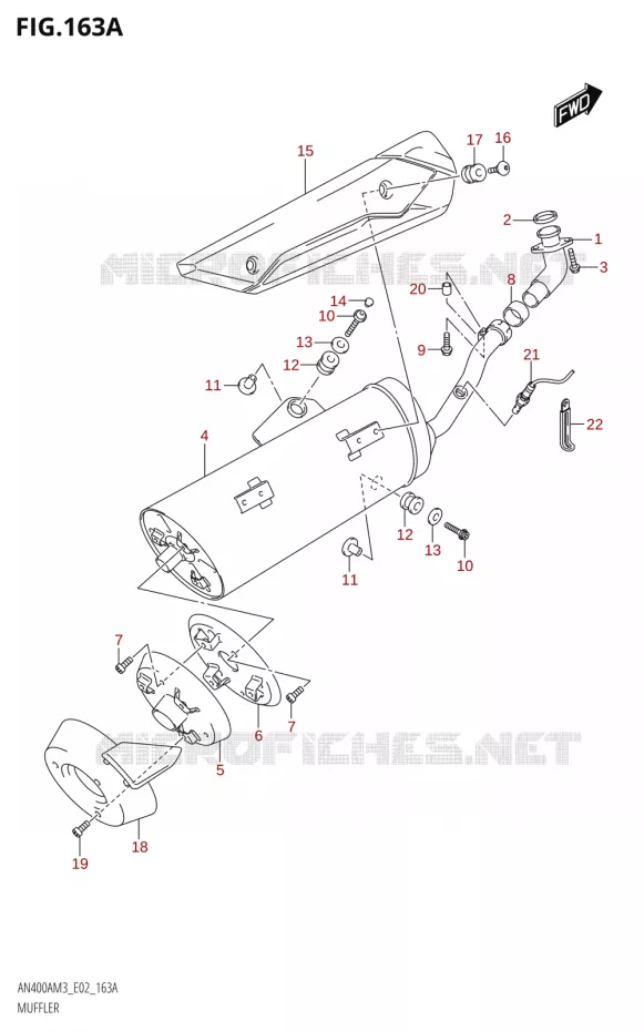 GELUIDDEMPER Suzuki SCOOTER 400 BURGMAN 2023  AN400A M3 (E02,E19)