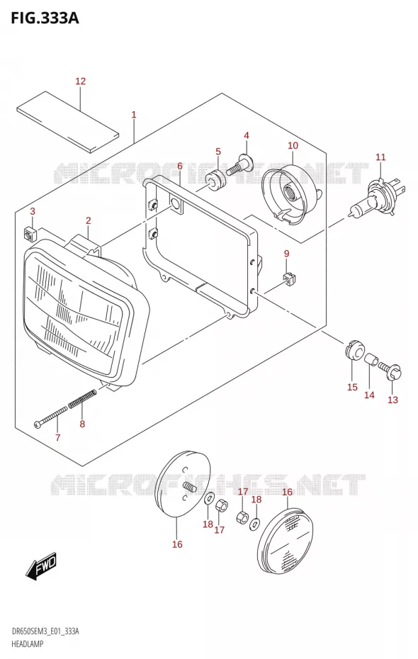 KOPLAMP Suzuki MOTO 650 DR 2023  DR650SE M3 (E01)