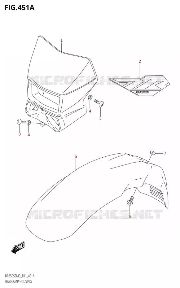 KOPLAMPBEHUIZING Suzuki MOTO 650 DR 2023  DR650SE M3 (E01)
