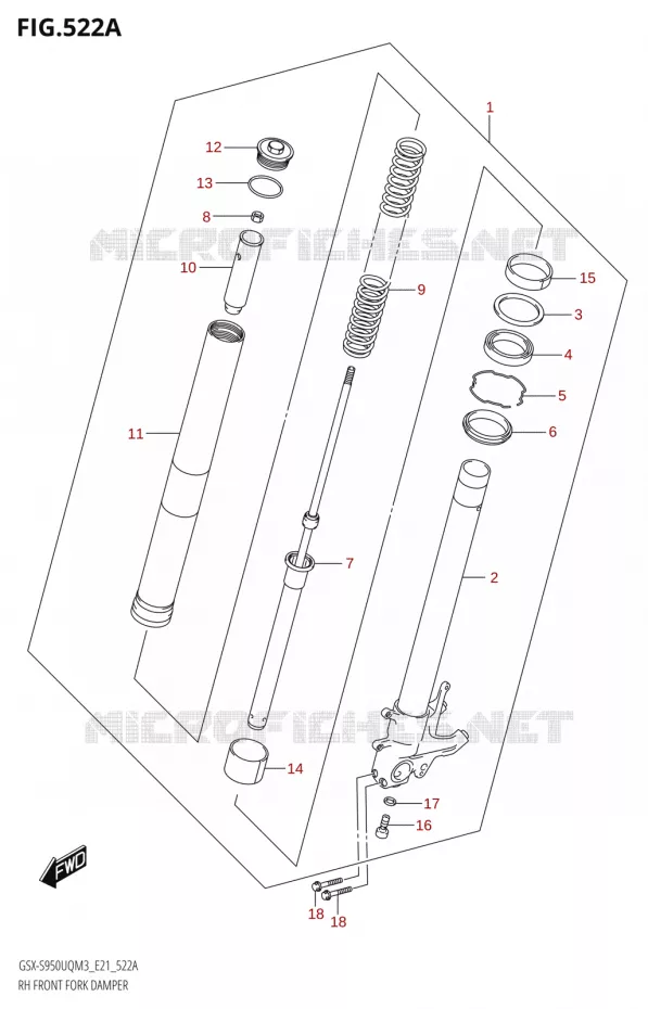 RECHTSVOORVORK  Suzuki MOTO 950 GSX-S 2023  GSX-S950WQM3 (E21)