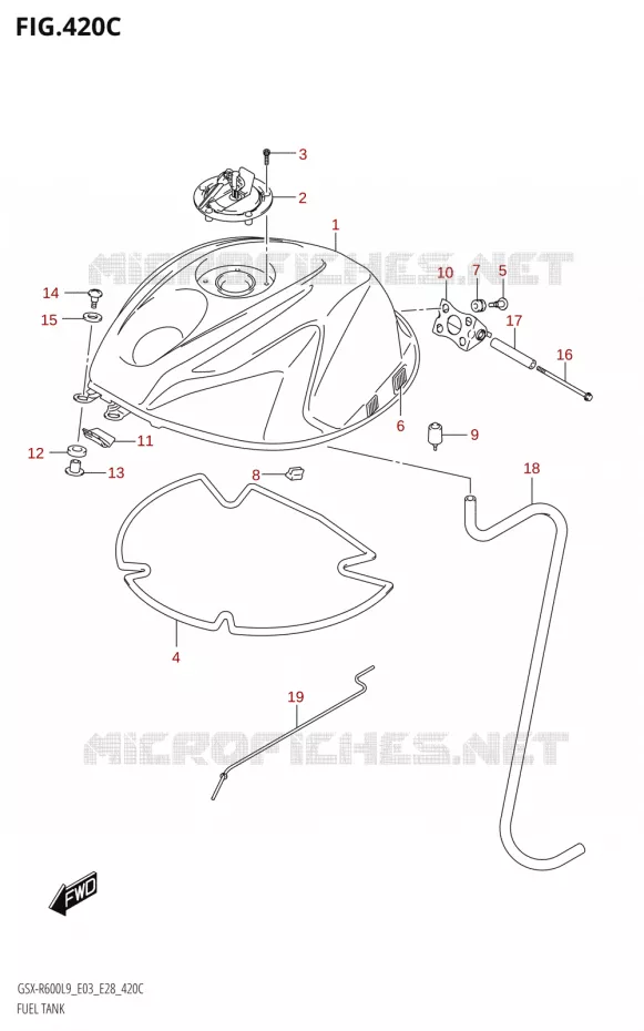 BENZINETANK (GSX-R600:L9:E33) Suzuki MOTO 600 GSX-R 2019  GSX-R600 L9 (E03,E28,E33)
