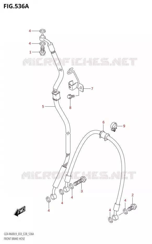 FRONT REMSLANG Suzuki MOTO 600 GSX-R 2019  GSX-R600 L9 (E03,E28,E33)