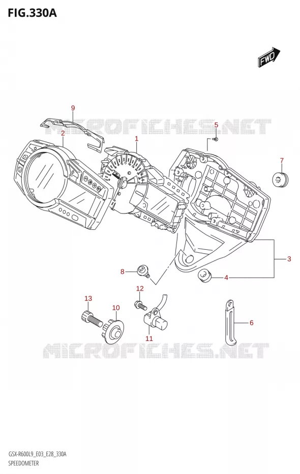 SNELHEIDSMETER (GSX-R600:L9:E03) Suzuki MOTO 600 GSX-R 2019  GSX-R600 L9 (E03,E28,E33)