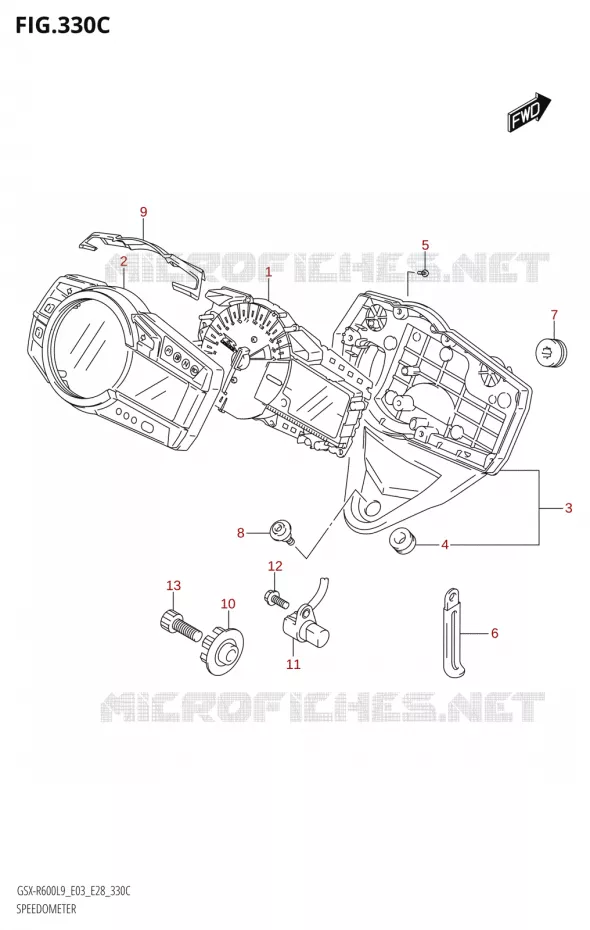 SNELHEIDSMETER (GSX-R600:L9:E33) Suzuki MOTO 600 GSX-R 2019  GSX-R600 L9 (E03,E28,E33)