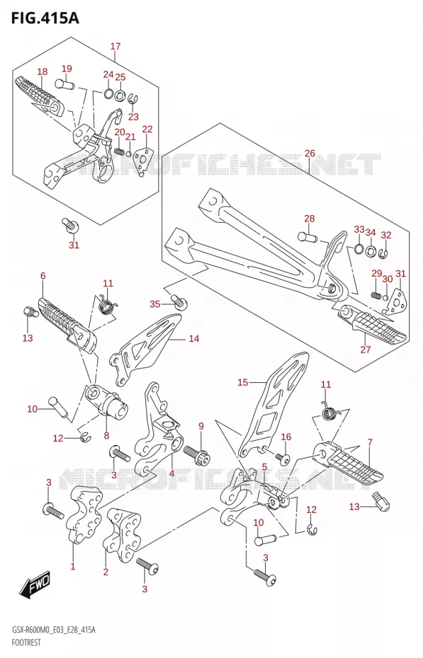 FOOTREST Suzuki MOTO 600 GSX-R 2020  GSX-R600 M0 (E03,E28,E33)