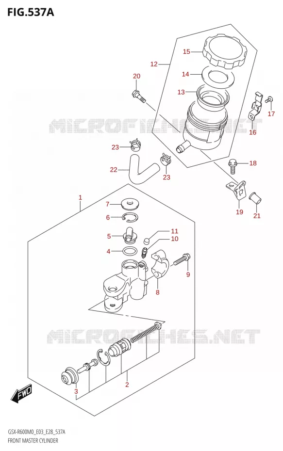 FRONT HOOFDREMCILINDER Suzuki MOTO 600 GSX-R 2020  GSX-R600 M0 (E03,E28,E33)