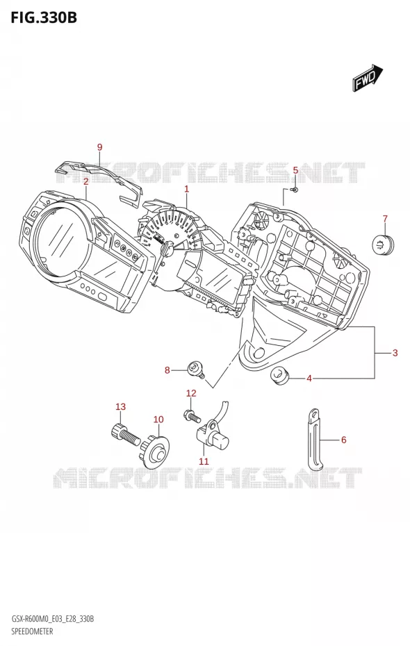 SNELHEIDSMETER (E03,E33) Suzuki MOTO 600 GSX-R 2020  GSX-R600 M0 (E03,E28,E33)