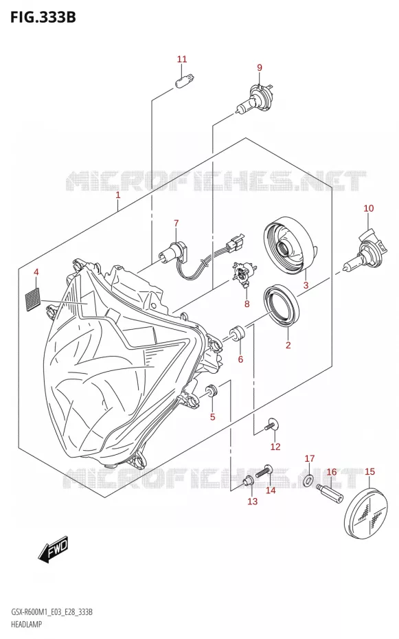 KOPLAMP Suzuki MOTO 600 GSX-R 2021  GSX-R600 M1 (E03,E28,E33)
