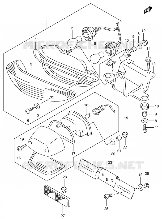 ACHTERLICHT Suzuki MOTO 650 SV 1999  SV650X(E2)