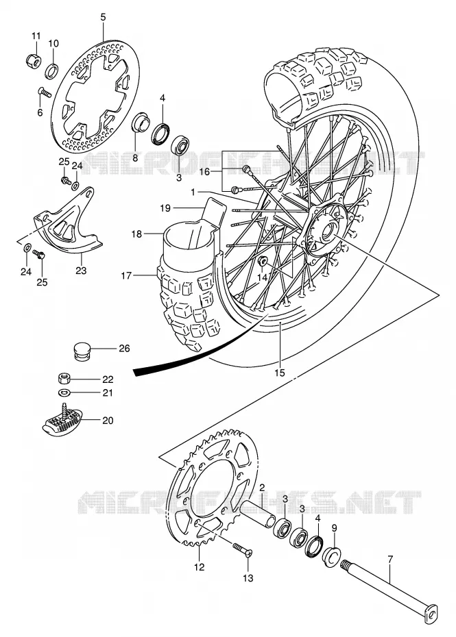 ACHTERWIEL (MODELE K5) Suzuki MOTO 250 RM 2001  RM250K1(E3/E28)