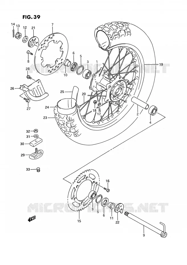 ACHTERWIEL Suzuki MOTO 250 RMX 1993  RMX250RP(E1)