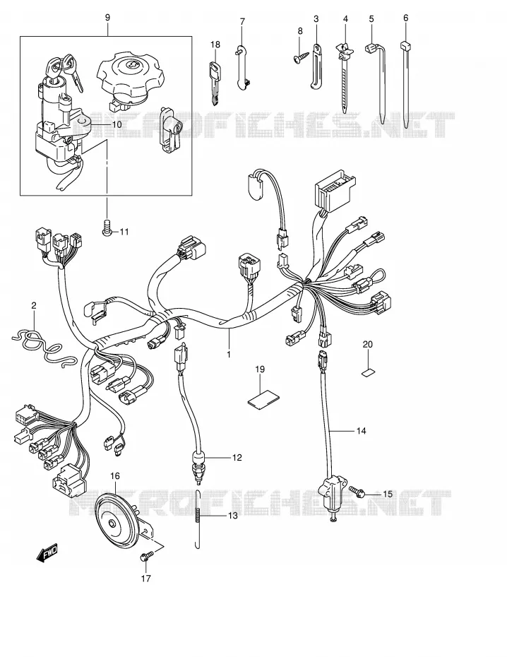 BEDRADING (MODEL K3/K4/K5/K6) Suzuki MOTO 125 VAN-VAN 2005  RV125K5(E19)