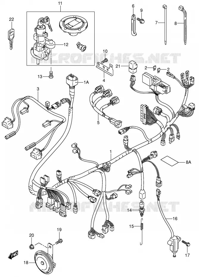 BEDRADING (SV1000S/S1/S2) Suzuki MOTO 1000 SV 2004  SV1000U2K4(E2)