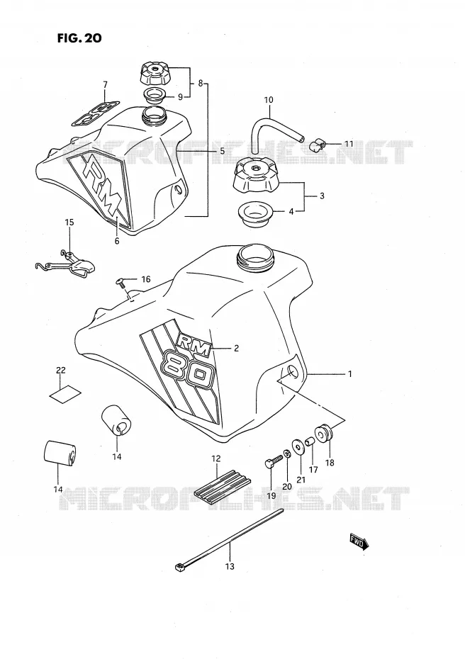 BENZINETANK (MODELE G/H) Suzuki MOTO 80 RM 1995  RM80XS(E2)