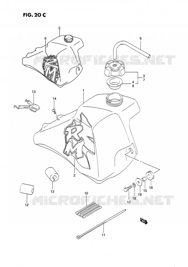 BENZINETANK (MODELE N/P) Suzuki MOTO 80 RM 1990  RM80XL(E2)