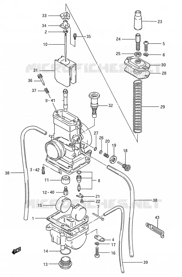 CARBURATOR (MODELE G/H/J) Suzuki MOTO 80 RM 1986  RM80G(E28)