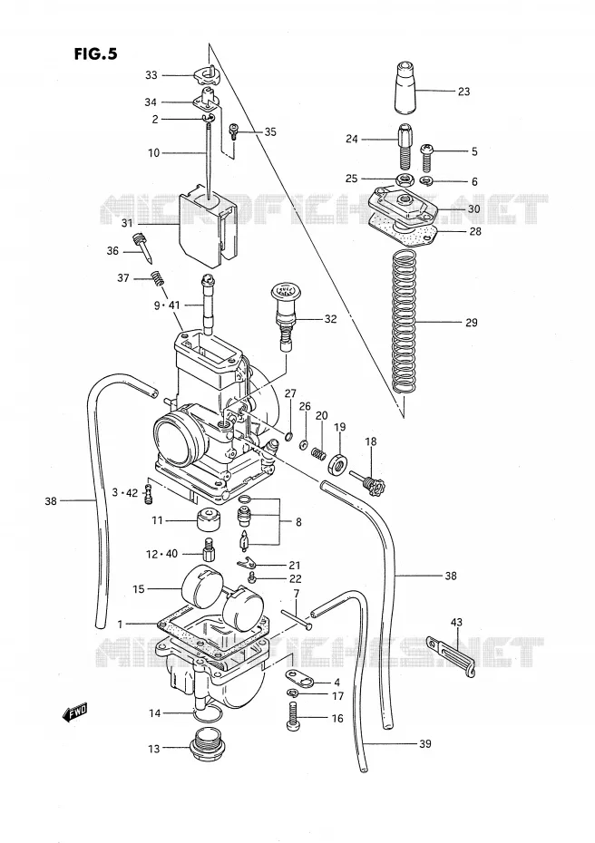 CARBURATOR (MODELE G/H/J) Suzuki MOTO 80 RM 1992  RM80XN(E2)