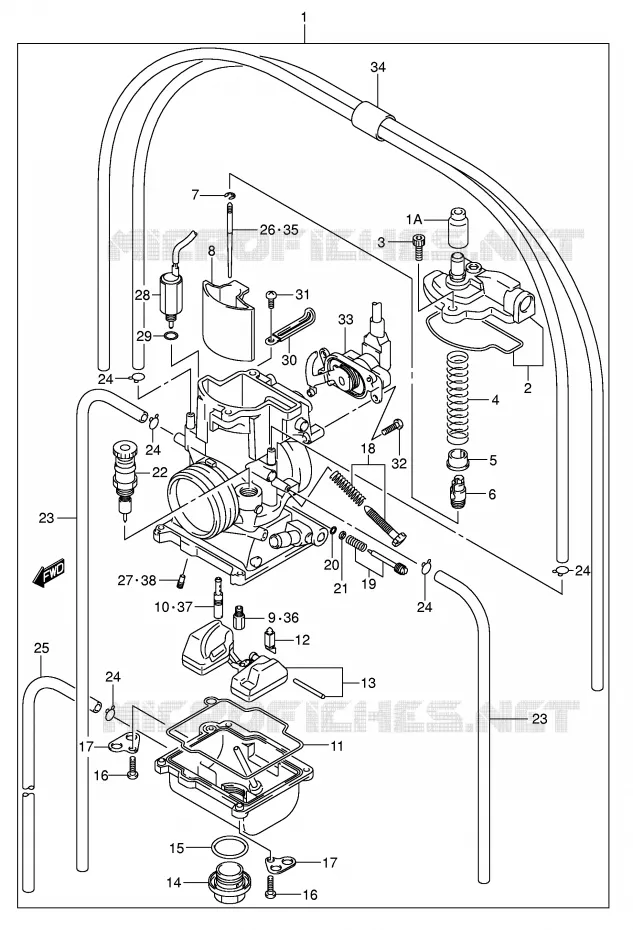 CARBURATOR (MODELE K2) Suzuki MOTO 250 RM 2003  RM250K3(E3/E28)
