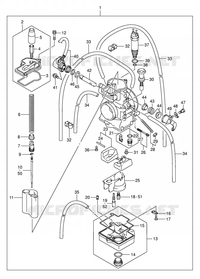 CARBURATOR (MODELE K5) Suzuki MOTO 125 RM 2003  RM125K3