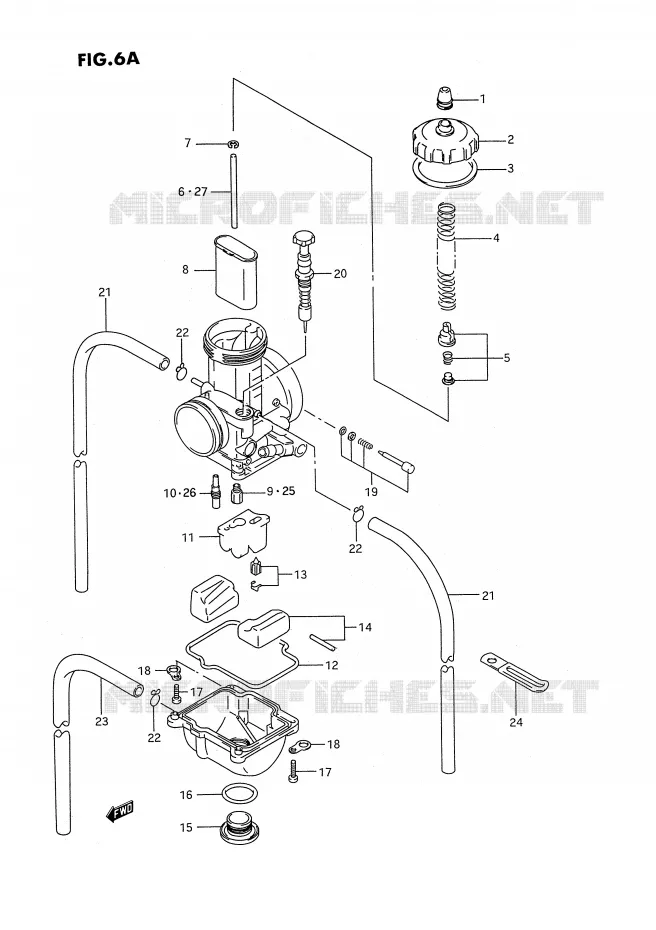 CARBURATOR (MODELE P/R/S/T) Suzuki MOTO 250 RMX 1991  RMX250M(E3)
