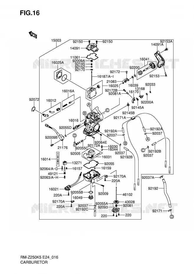 CARBURATOR Suzuki MOTO 250 RM-Z 2005  RM-Z250K5(E24)
