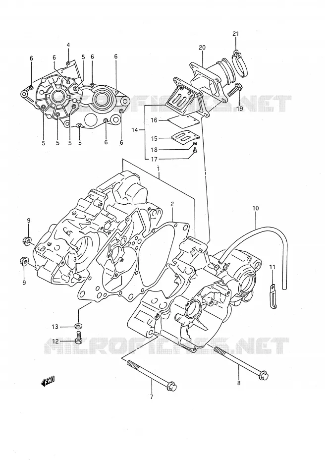CASING (MODELE K) Suzuki MOTO 80 RM 1993  RM80P(E28)