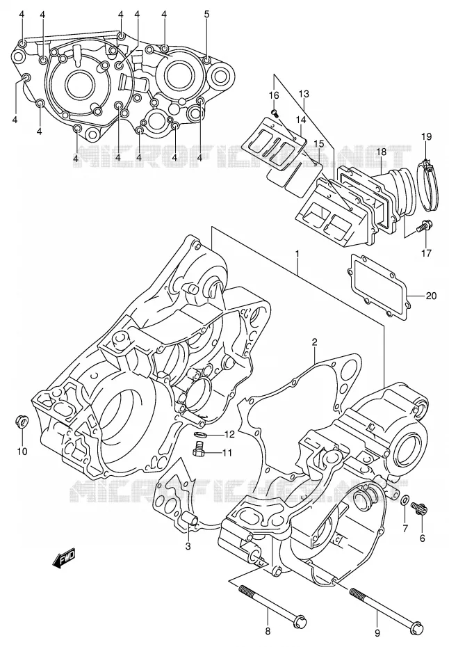 CASING (MODELE K1/K2) Suzuki MOTO 250 RM 2006  RM250ZK6(E3/E28)