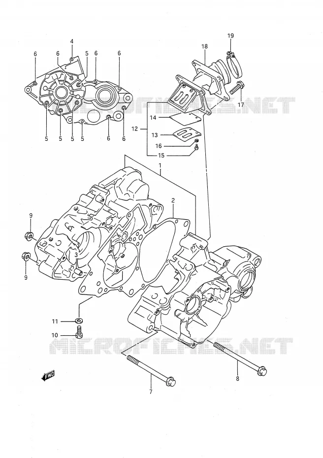 CASING (MODELE L/M/N/P/R/S) Suzuki MOTO 80 RM 1986  RM80G(E28)