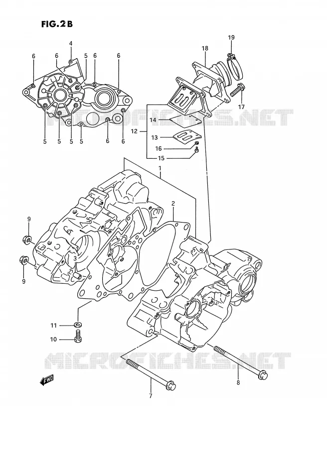 CASING (MODELE L/M/N/P/R/S) Suzuki MOTO 80 RM 1989  RM80K(E3)