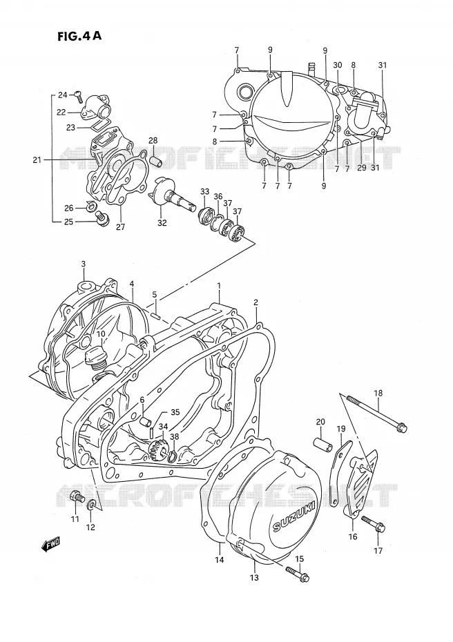 CASING (MODELE L/M/N/P/R/S/T) Suzuki MOTO 250 RMX 1996  RMX250T(E3)