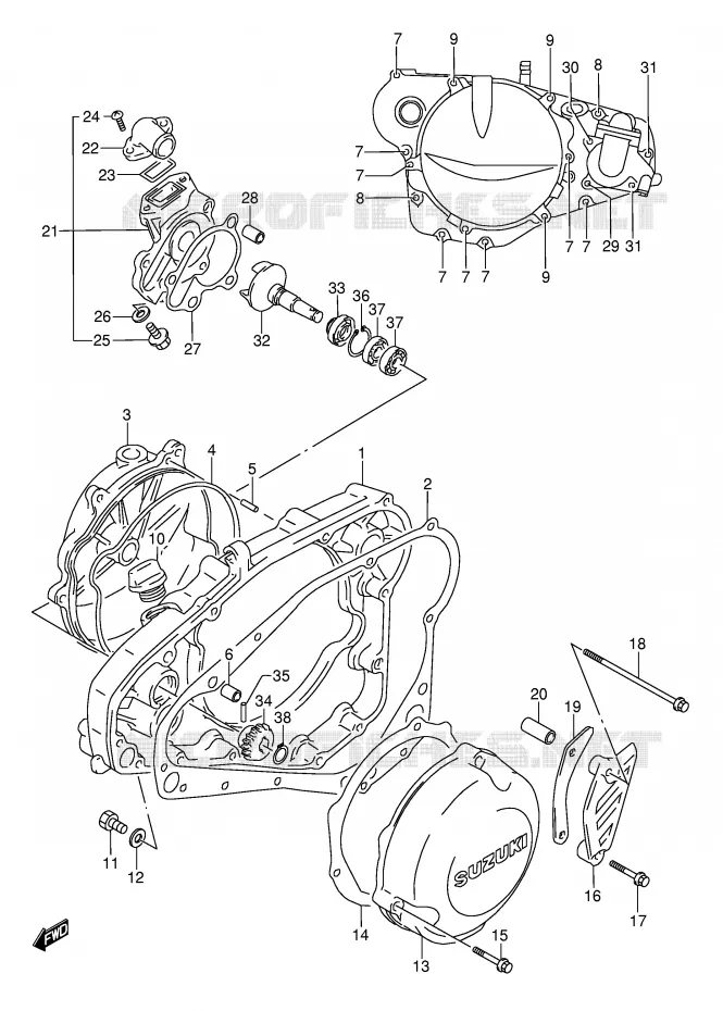 CASING (MODELE L/M/N/S/T) Suzuki MOTO 250 RMX 1990  RMX250L(E1)