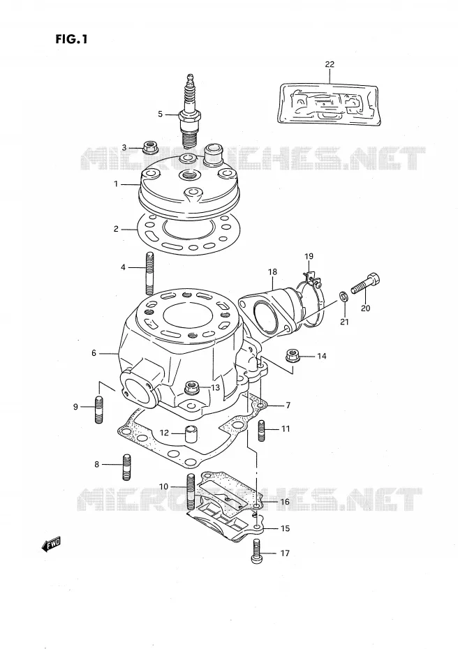 CILINDER (MODELE G/H/J) Suzuki MOTO 80 RM 1995  RM80XS(E2)