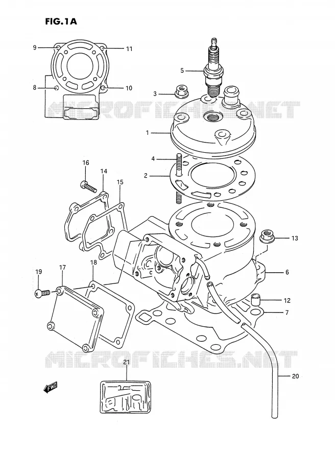 CILINDER (MODELE K) Suzuki MOTO 80 RM 1987  RM80H(E3)