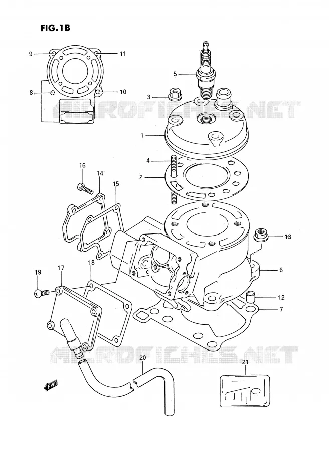 CILINDER (MODELE L) Suzuki MOTO 80 RM 1994  RM80R(E3)