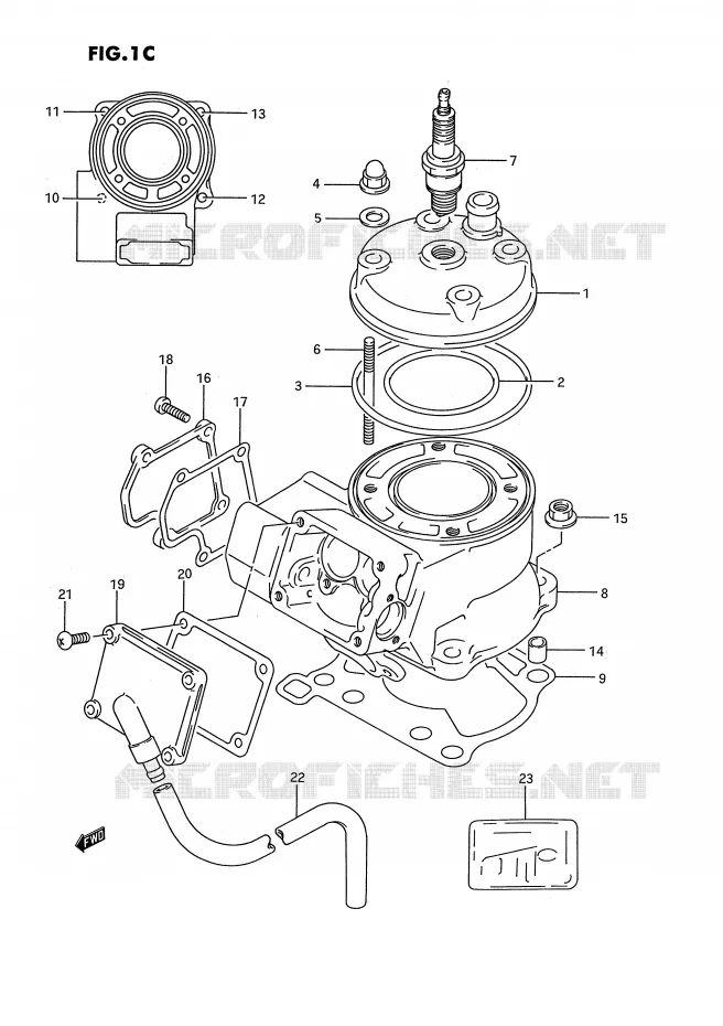 CILINDER (MODELE M/N/P/R/S) Suzuki MOTO 80 RM 1987  RM80H(E3)