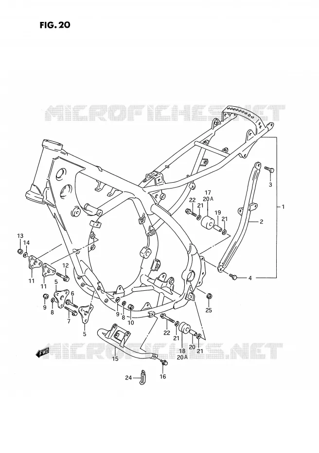 FRAME (MODELE K/L/M/N) Suzuki MOTO 250 RMX 1995  RMX250S(E3)