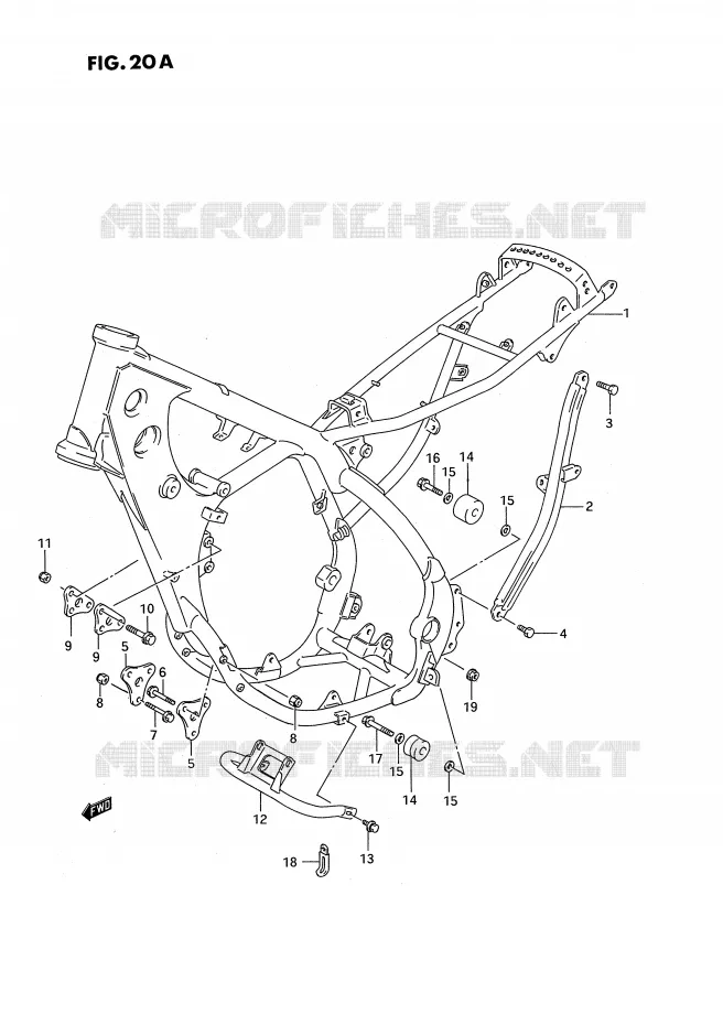 FRAME (MODELE P/R/S/T) Suzuki MOTO 250 RMX 1992  RMX250N(E3)