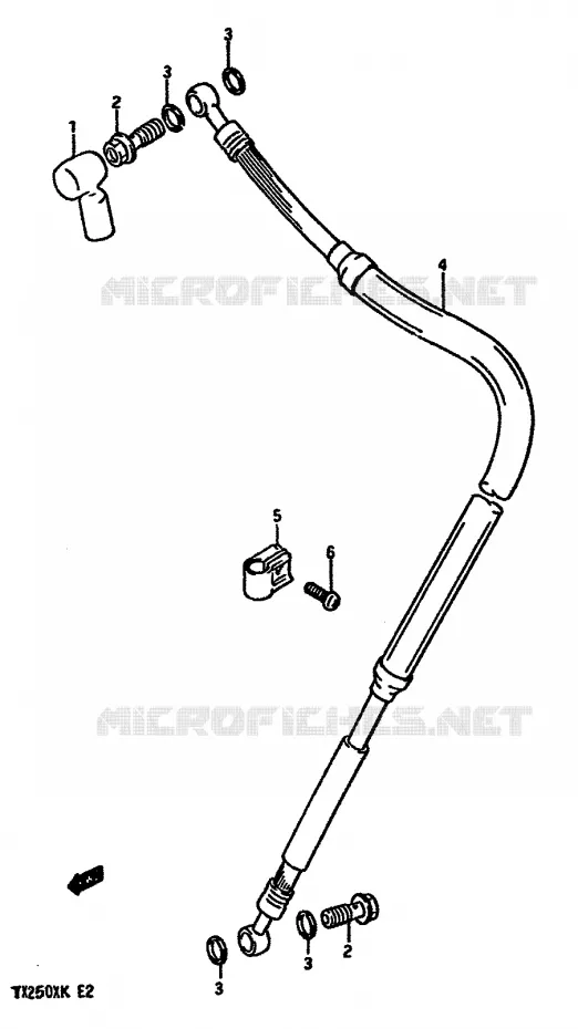 FRONT REMSLANG Suzuki MOTO 250 TS-X 1989  TS250XK(E/G/H/J/K)